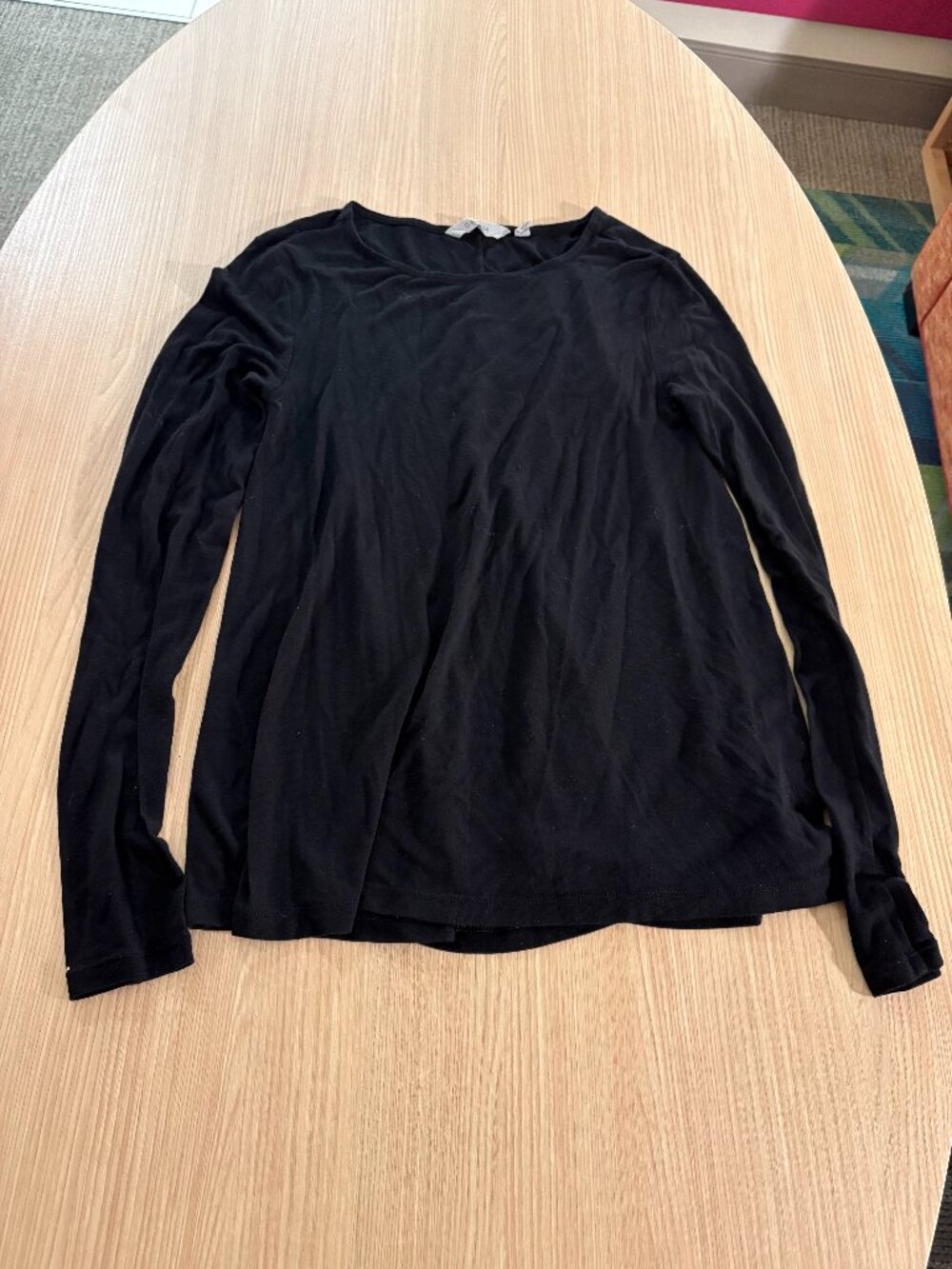 Athleta Crossroad Top XXS Xtra Xtra Small Solid Black Long Sleeve Modal Blend